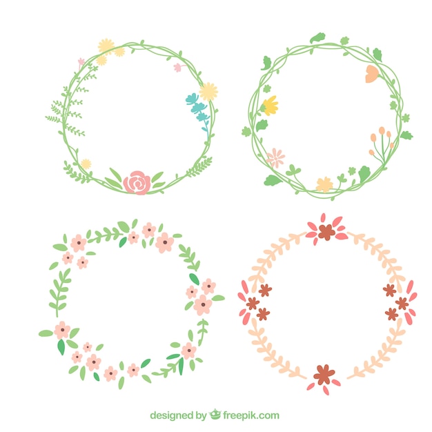 Set de coronas florales redondas