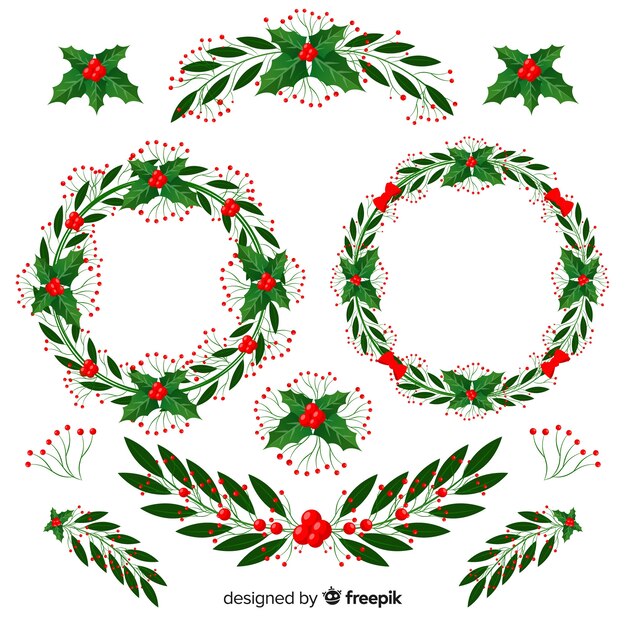 Set de coronas navideñas