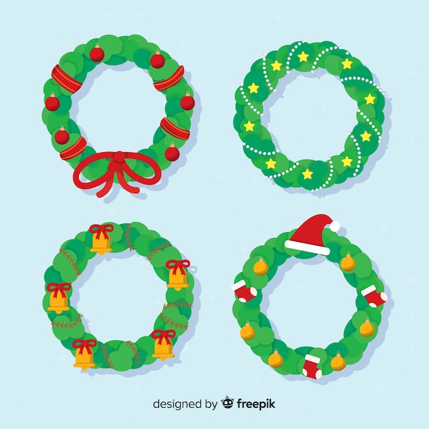 Set de coronas navideñas
