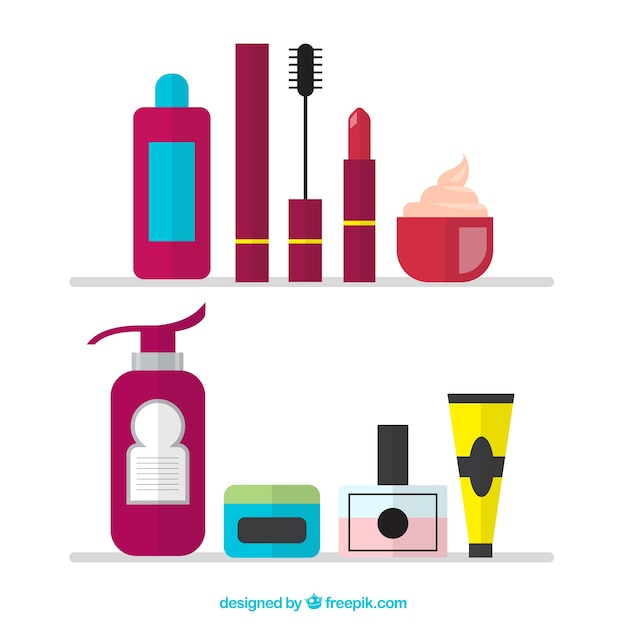 Vector gratuito set de cosméticos