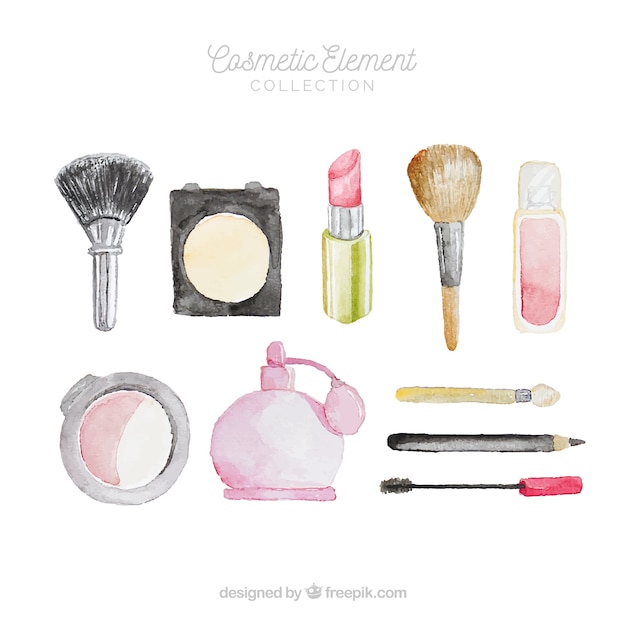 Vector gratuito set de cosméticos