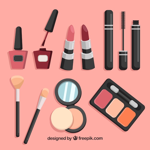 Vector gratuito set de cosméticos