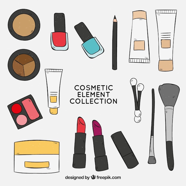 Vector gratuito set de cosméticos