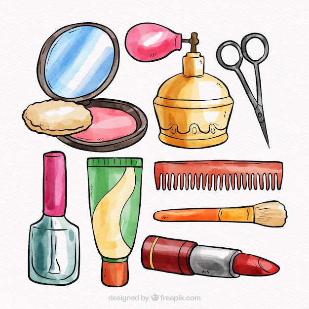 Vector gratuito set de cosméticos