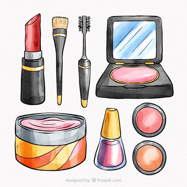 Vector gratuito set de cosméticos