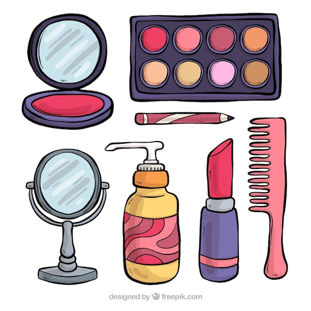 Vector gratuito set de cosméticos