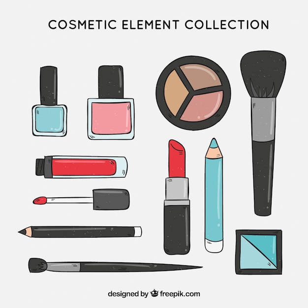 Vector gratuito set de cosméticos