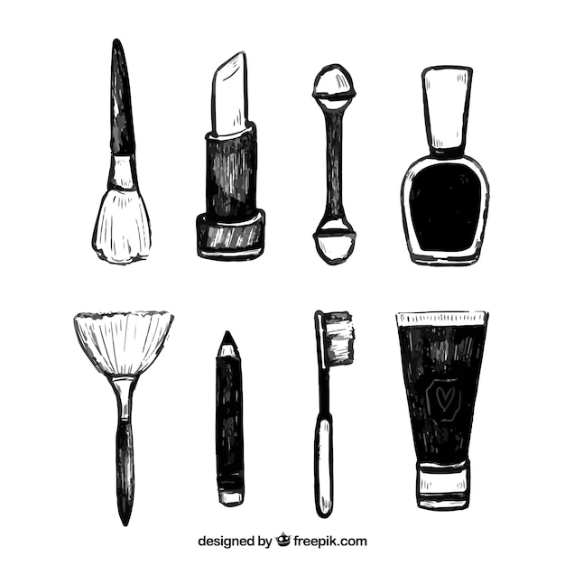 Vector gratuito set de cosméticos