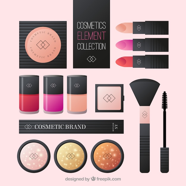 Vector gratuito set de cosméticos