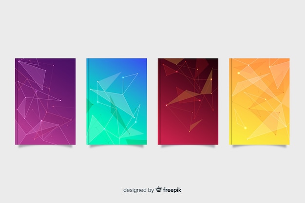 Set de covers coloridas de tecnología de estilo degradado