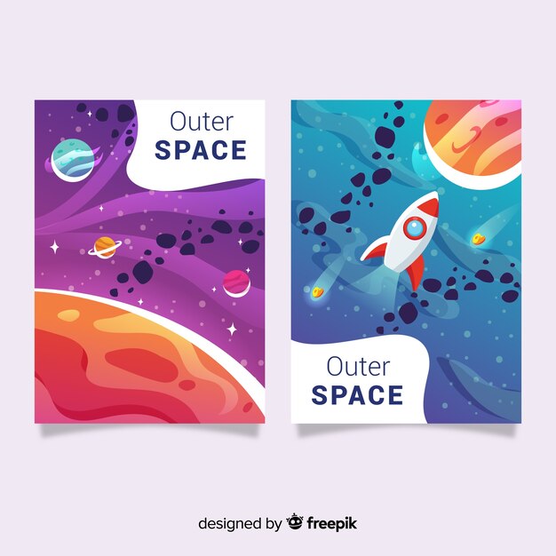 Set de covers del espacio exterior con degradado