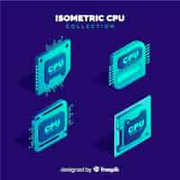 Vector gratuito set de cpus isométricos