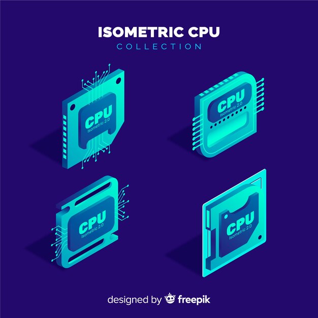 Set de cpus isométricos
