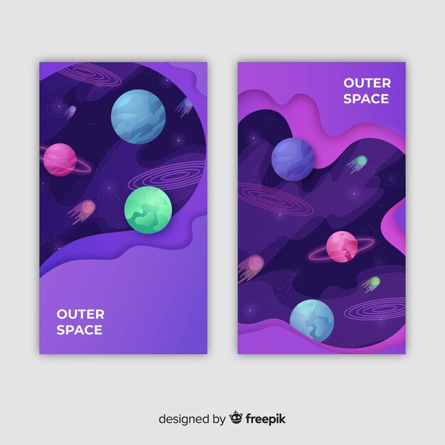 Set de cubiertas del espacio exterior