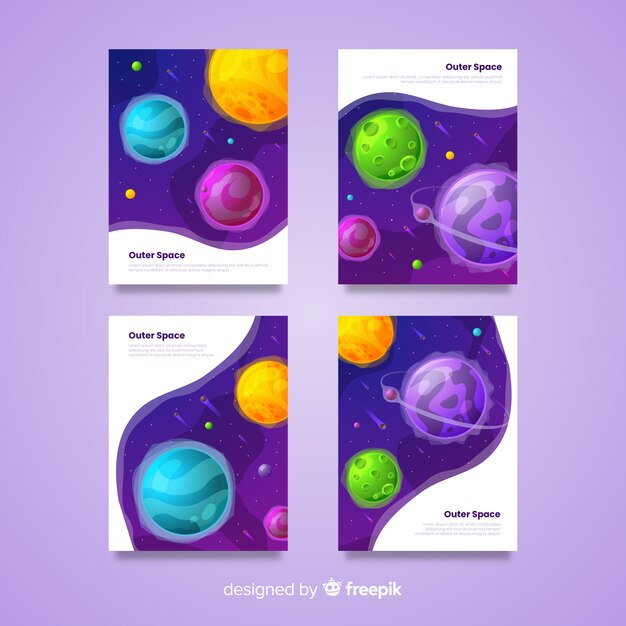 Set de cubiertas del espacio exterior