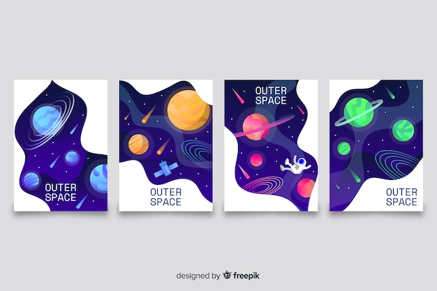 Set de cubiertas del espacio
