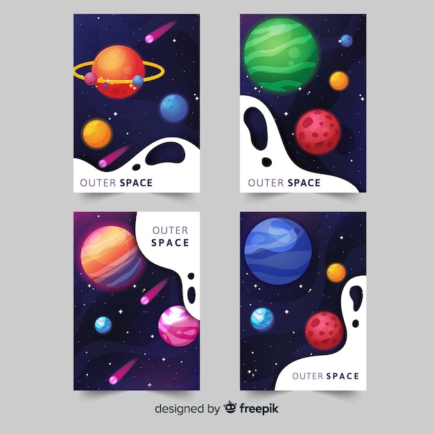 Set de cubiertas del espacio