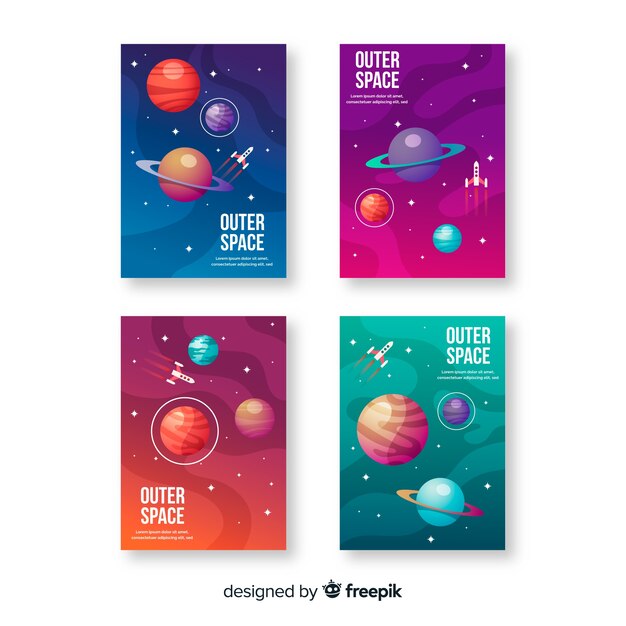 Set de cubiertas del espacio