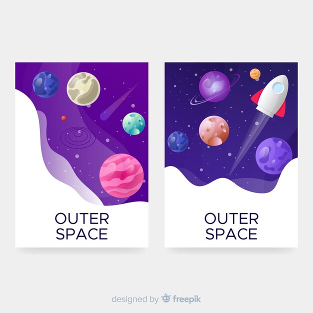 Set de cubiertas del espacio