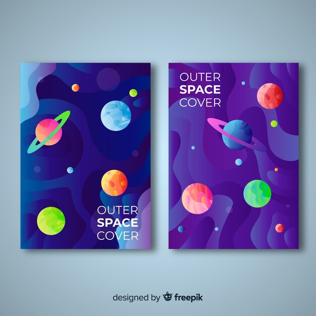 Set de cubiertas del espacio