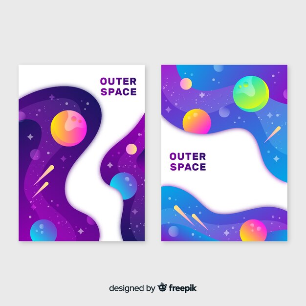 Set de cubiertas del espacio