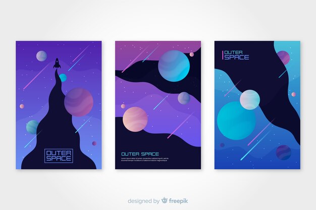 Set de cubiertas del espacio