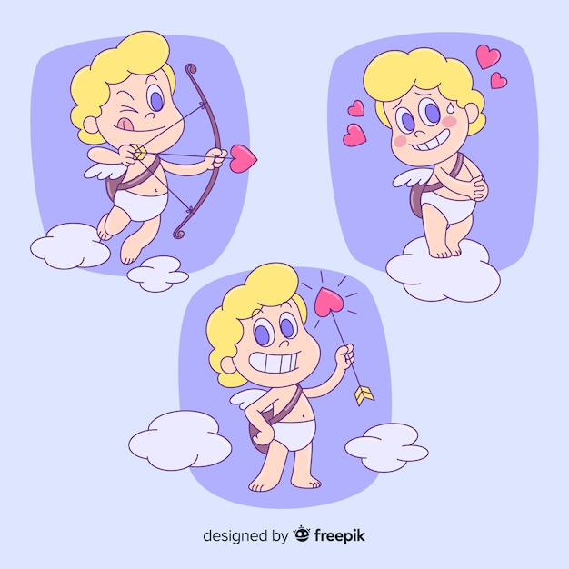 Vector gratuito set de cupidos