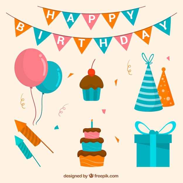 Set de decoración de cumpleaños y pasteles 