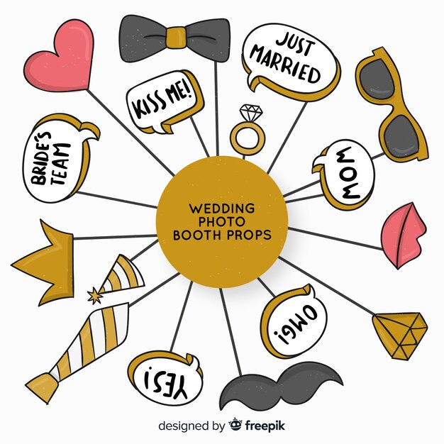 Set de decoraciones para fotomatón en bodas
