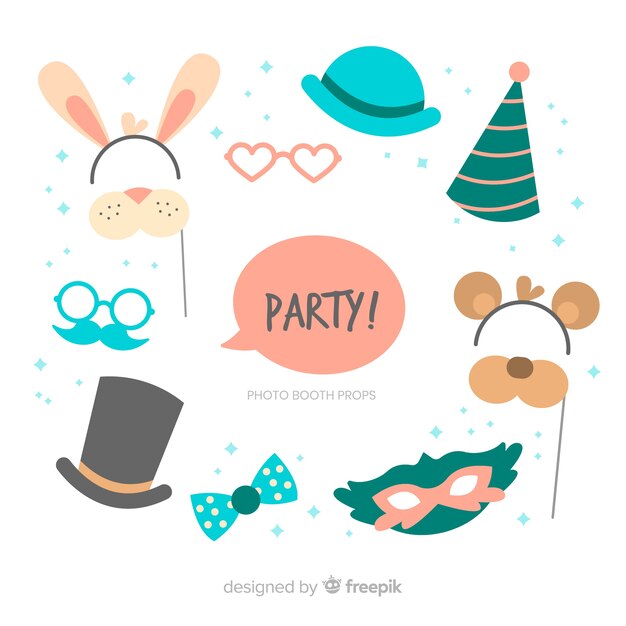 Set de decoraciones para fotomatón en fiestas