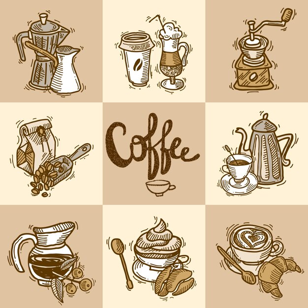 Set decorativo de café