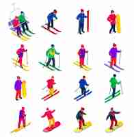 Vector gratuito set de deportes de invierno