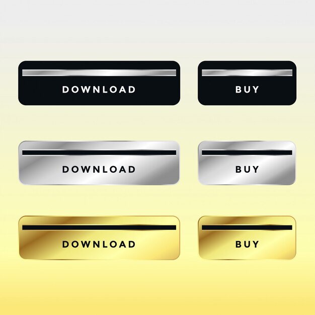 Set de descarga premium y compra botones metálicos.