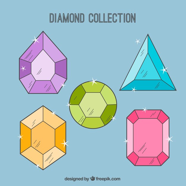 Vector gratuito set de diamantes de colores