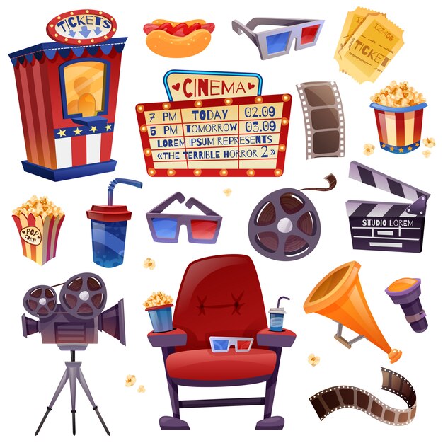 Set de dibujos animados de cine