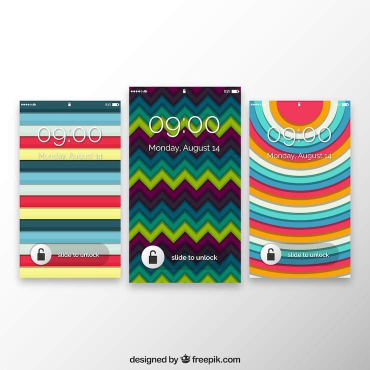 Vector gratuito set de diferentes fondos geométricos de móvil