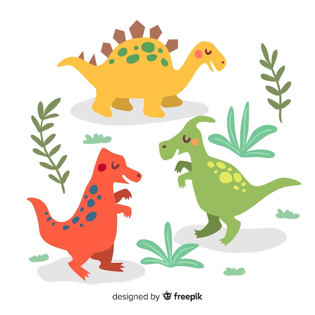 Vector gratuito set de dinosaurios