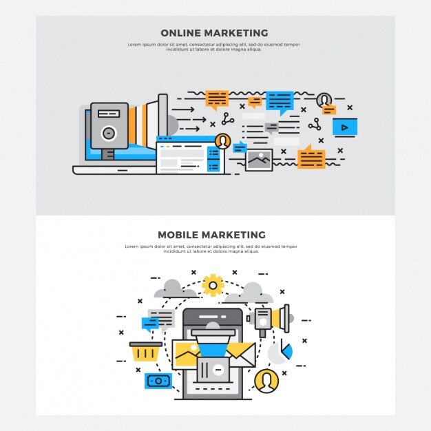 Set de diseños de marketing