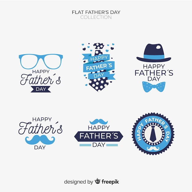 Set de distintivos del día del padre