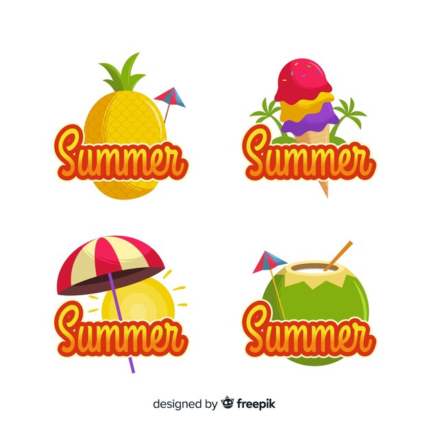 Set de distintivos de verano