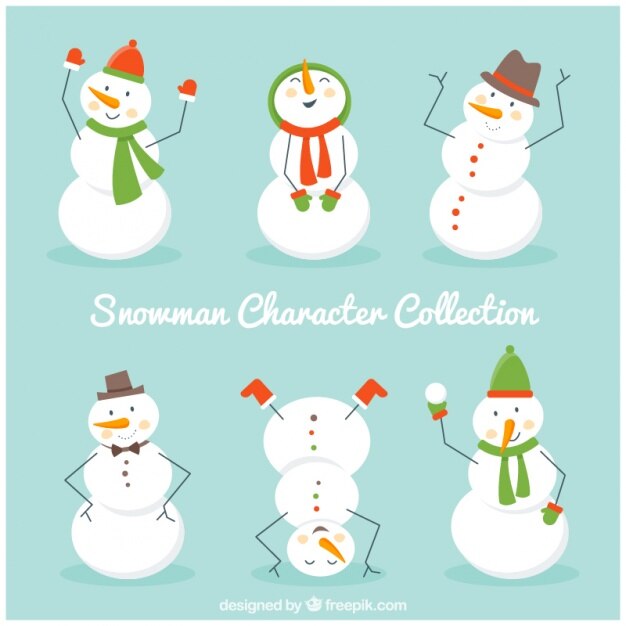 Set de divertidos muñecos de nieve 