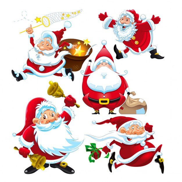 Set de divertidos santa claus