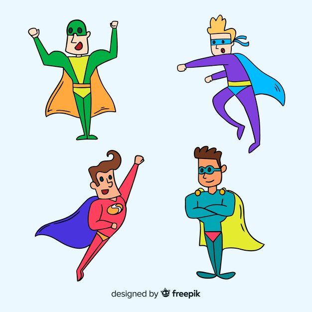 Set de divertidos superheroes