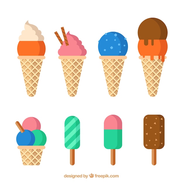 Set dulce de helados deliciosos