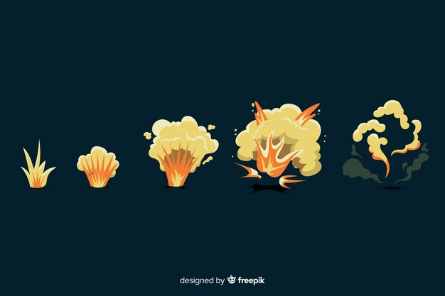Set de efectos de explosión de dibujos