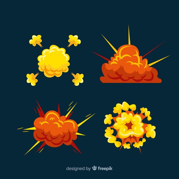 Set de efectos de explosión de dibujos