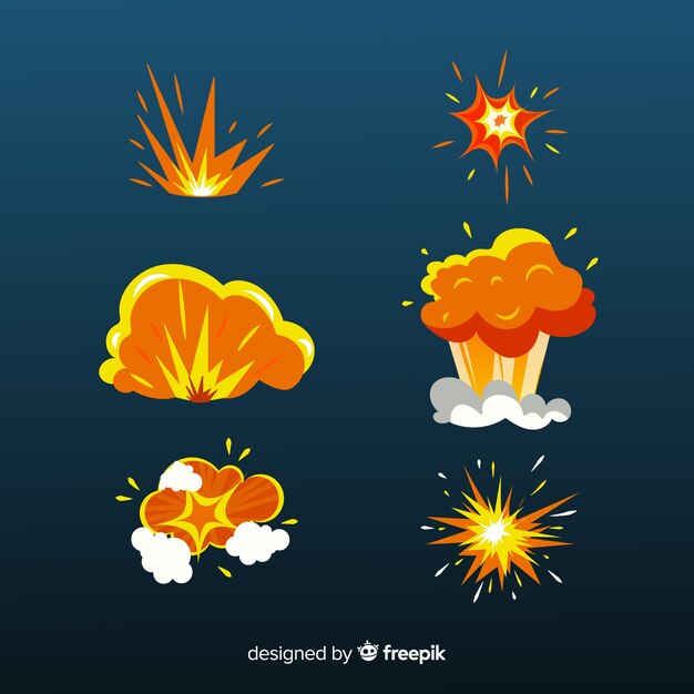 Set de efectos de explosiones de bombas