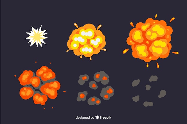 Set de efectos de explosiones de bombas