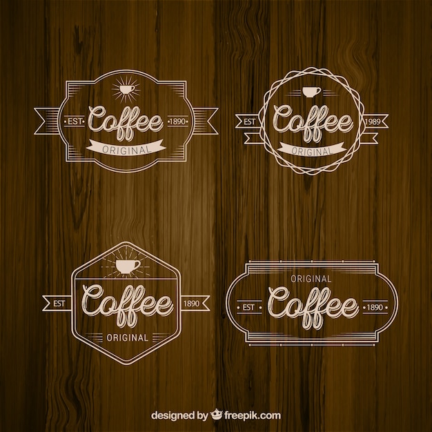 Vector gratuito set de elegantes insignias retro de café