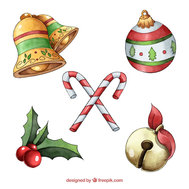 Set de elementos decorativos de navidad